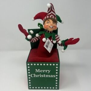 NWT Annalee 9" Elf In A Box Merry Christmas Jack In Box Jester 2011